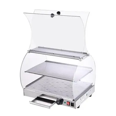 Commercial Countertop 20x16x15" Food Warmer Curved Acrylic Display Cabinet Case