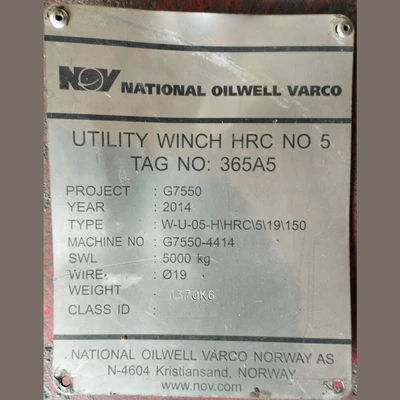 NOV Hydraulic Winch Package