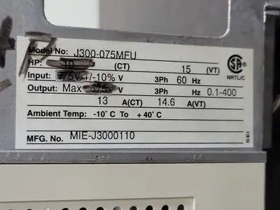 Used HITACHI J300-075MFU Misc Electrical & Power Parts British Columbia CA | Lenmark #277629