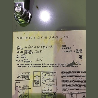 Westinghouse Size 2 Electric Starter
