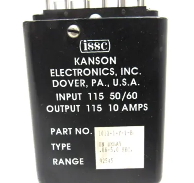 NEW ISSC KANSON ELECTRONICS 1012-1-F-1-B TIME DELAY RELAY 10121F1B