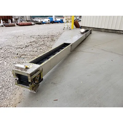 Used 9" Wide. X 25' Long Stainless Steel Belt Conveyor