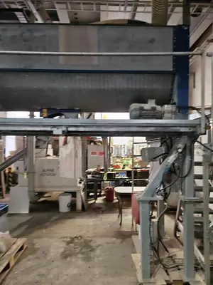 USED HOSOKAWA TWO-STAGE PLASTIC SHREDDING AND GRANULATION SYSTEM