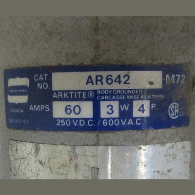 Cooper Crouse-Hinds AR642 60 Amp Receptacle