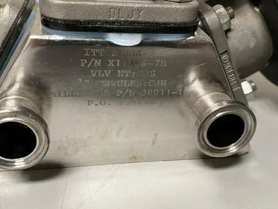 USED 3 ITT PURE-FLO A108 STAINLESS STEEL DIAPHRAGM VALVES W/ POSITION MONITOR