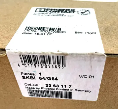NEW PHOENIX CONTACT SKBI 64/G64 TERMINAL BLOCK 22 63 11 7 SKBI64G64