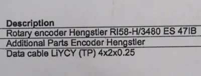 NEW HENGSTLER 0-531-367 ENCODER RI58-H/3480 ES 47IB W/90 METER CABLE 0531367