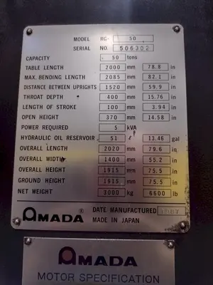 USED AMADA RG-50