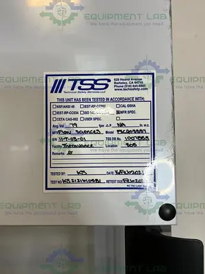 USED FLOW SCIENCES FSCQ03357 6 FT PPE SLIDING SASH VENTED BALANCE SAFETY ENCLOSURE