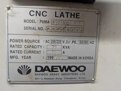 USED 1997 DAEWOO PUMA 200C