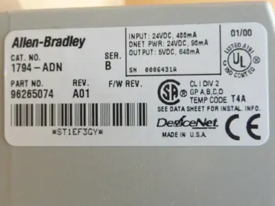 USED ALLEN BRADLEY 1794-ADN SER B
