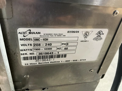 Used ALTO-SHAAM VMC2-H3H SX HALF-SIZE VECTOR® H MULTI-COOK OVEN - 208-240V/3PH Electric Ovens Michigan US | Miedema Asset Management Group #1370190
