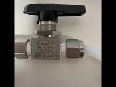 USED Swagelok FILTER HOUSING 5" L X 3" SANITARY FITTING W/ SWAGELOK VALVES