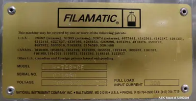 Used FILAMATIC H-748-E Piston Fillers Illinois US | Aaron Equipment #1362953