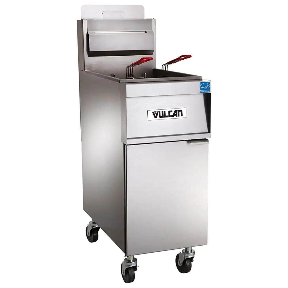 Vulcan 4TR65CF Gas Fryer - (4) 70 Lb Vats, Floor Model, Liquid Propane