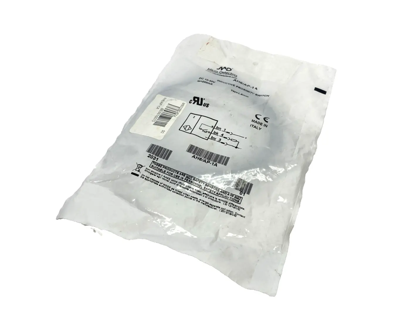 AH6/AP-1A | Micro Detectors  Inductive Proximity Switch 6.5mm Dia. 2m Cable - New