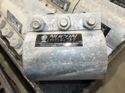 Nucon 3.5" Pipe Pneumatic Dry Material Conveying 90°Elbows Morris Couplings 4"OD