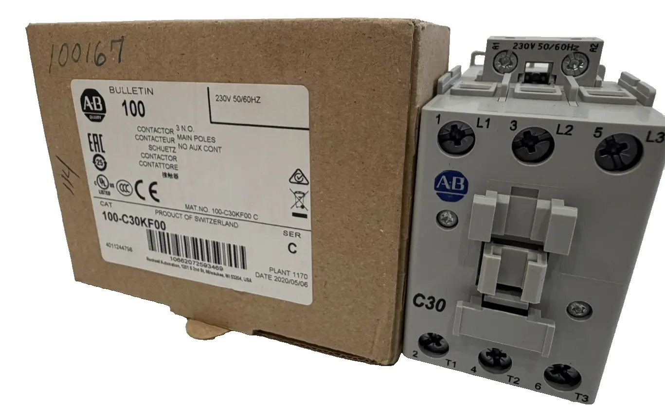 ALLEN BRADLEY 100-C30KF00 CONTACTOR SER.C 100C30KF00 NEW, SURPLUS
