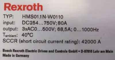 REFURBISHED REXROTH HMS01.1N-W0110-A-07-NNNN SERVO DRIVE R911310462