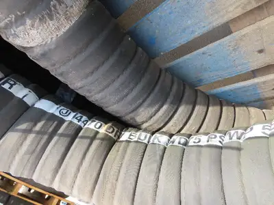 Jason 4470 Dry Bulk Material Suction Hose 5" ID x 47' Gum Rubber 75 PSI