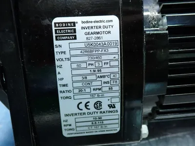 USED BODINE ELECTRIC CO. 42R6BFPPFX3