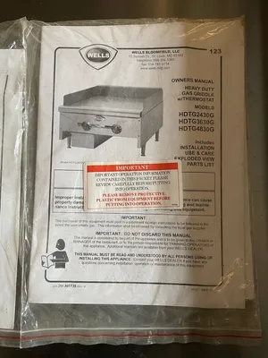 182-0117 Wells 5GHDTG2430GNAT 24" Thermostatic Gas Flat Griddle