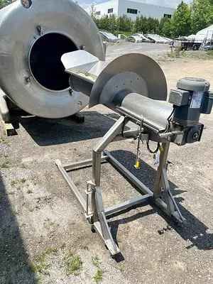🔴 Heading to Auction May 27 - Used Rotating Drum Tumbler, 2000 Lbs Capacity, With Screw Conveyor