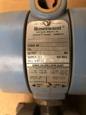 Rosemount 1151AP5E22B3 Ex Proof Differential Pressure Transmitter 0-30PSI 45V