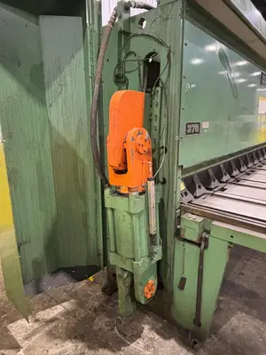 14' X 3/8" CINCINNATI MODEL 375-HS HYDRAULIC SHEAR WITH BACK GAUGE; FLOOR STANDING, NEW 1998: YOBRO #24238