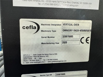 USED 2020 CEFLA OMNIDRY RACK 4/5500/58/15