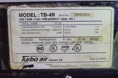 USED Turbo Air TB-4R