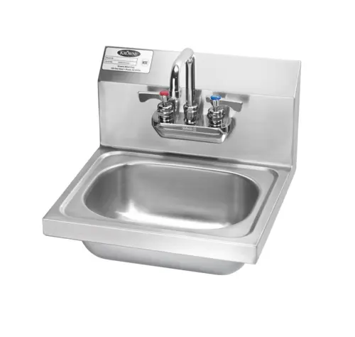 Krowne HS-22 Wall Mount Commercial Hand Sink w/ 14"L x 10"W x 6"D Bowl, Gooseneck Faucet