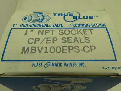 Plast-o-matic MBV100EPS-CP True Blue 1" NPT Socket True Union Ball Valve EPDM