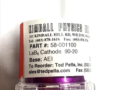 USED KIMBALL PHYSICS LAB6 CATHODE 90-20, AEI BASE THERMIONIC EMITTER