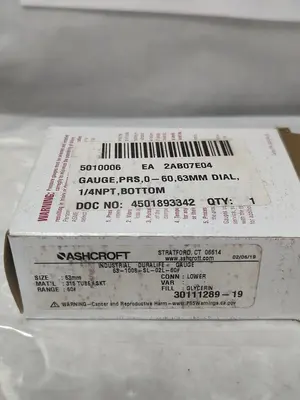 New | in-Stock ASHCROFT 30111289-19 Universal Pressure Meters Ohio US | Surplus Asset Holdings #1239567