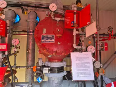 Containerized Foam Fire Suppression System w/ Deluge Valve, Potter Controls & Piping Manifold