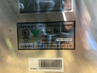 Used ADCRAFT FW-1200WR ROUND WARMER Countertop Display Warmers Michigan US | Miedema Asset Management Group #1580136