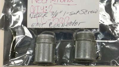 Used TC-502 3/4" NEER Set-Screw EMT Connectors