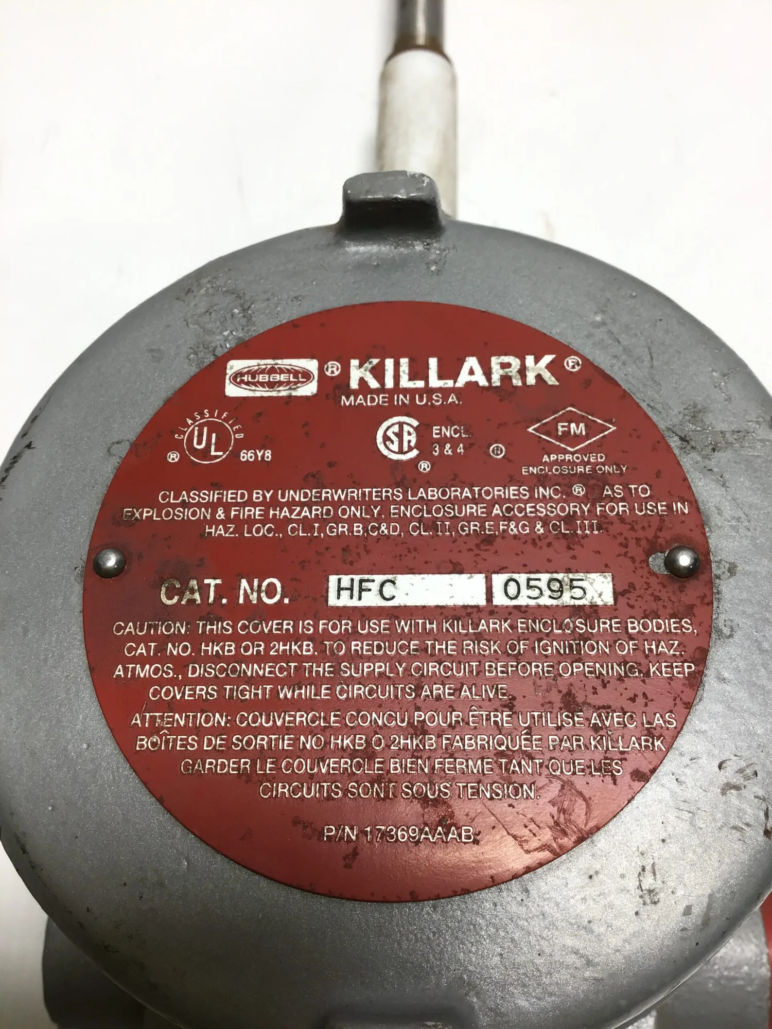 Killark HFC 0595 O2 Gas Sensor Detector Diffusion Transmitter