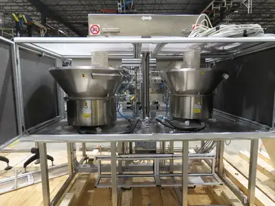 Coster CAP300 Cap Placing Line Aerosol Bottle Capper & Sorter with Feed Hopper