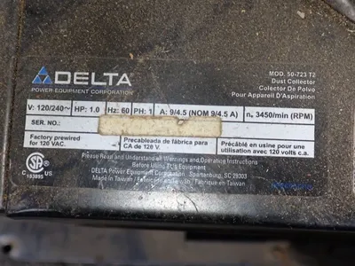 Used DELTA POWER EQUIPMENT CORPORATION 50723 T2 Dust Collectors Ohio US | HGR 24 #870820