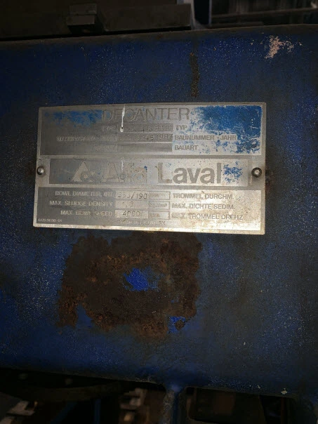 Alfa Laval S/S Decanter Centrifuge MNX418 36 kw