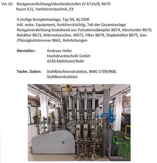 Used 1990 ANDREAS HOFER HOCHDRUCKTECHNIK RESIDUAL GAS COMPRESSION Stainless Steel Tanks | UCY Industrial GmbH #387339
