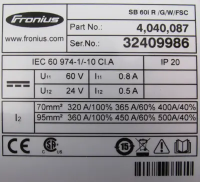 NEW FRONIUS 4-040-087 SPLIT BOX SB 60I R/G/W/FSC 4040087
