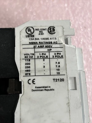 EATON AN19CNO Starter Enclosure Nema Size 1 27 AMPS  600V Fast Shipping!