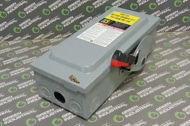 Square D HU361 Heavy Duty Non-Fusible Safety Switch 30 Amps 600VAC Used