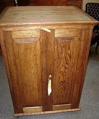 5526-385 Antique Original Oak Starrett Tools Display Cabinet with Tool Collection