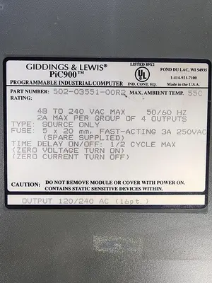 USED GIDDINGS AND LEWIS 502-03551-00R2