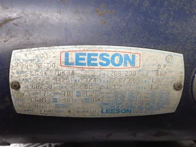 3/4 HP Leeson C4T17DK3A Electric Motor 100602.00 208-230/460V 1725/1425 RPM Used