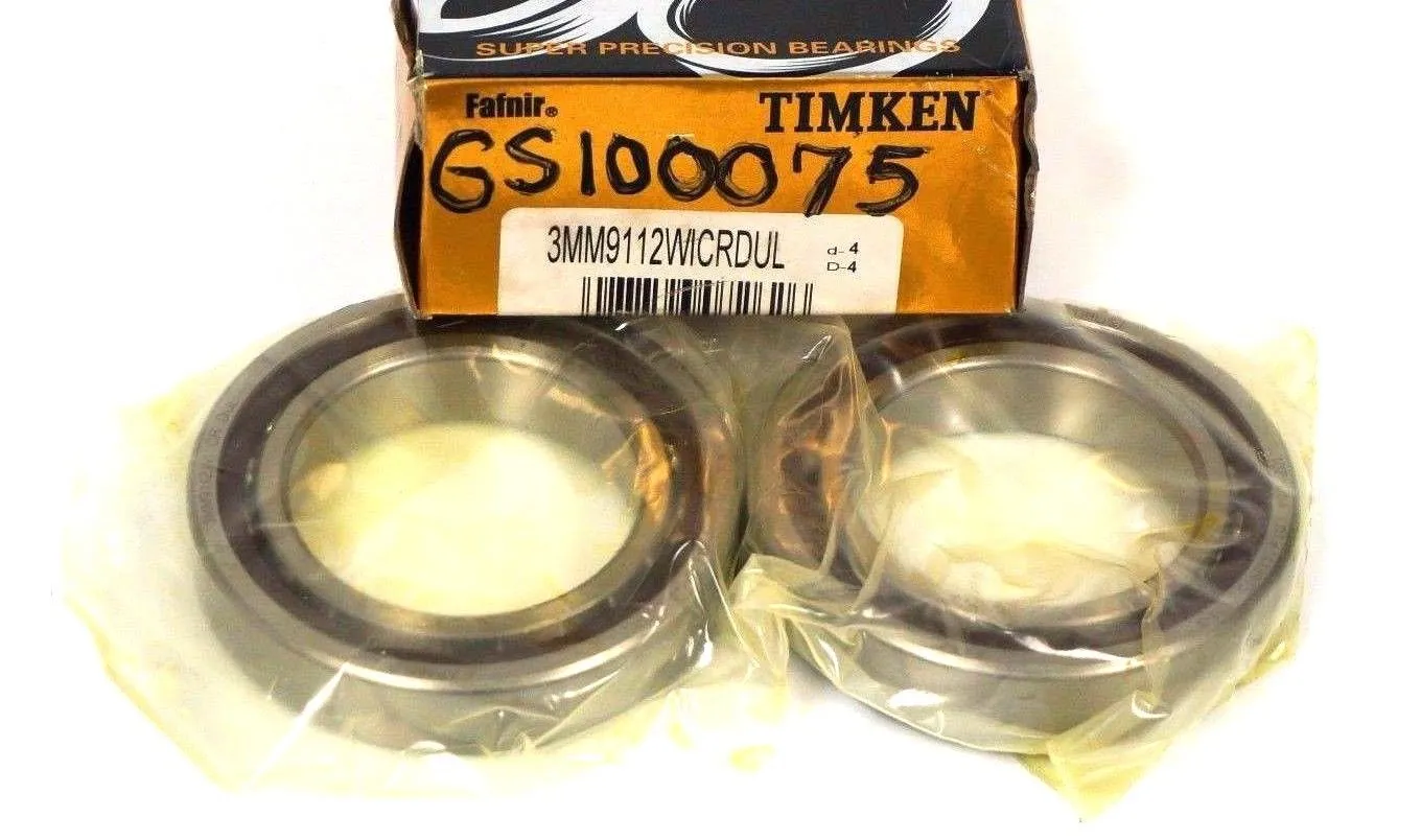 NEW FAFNIR / TIMKEN 3MM9112WICRDUL SUPER PRECISION BEARING SET